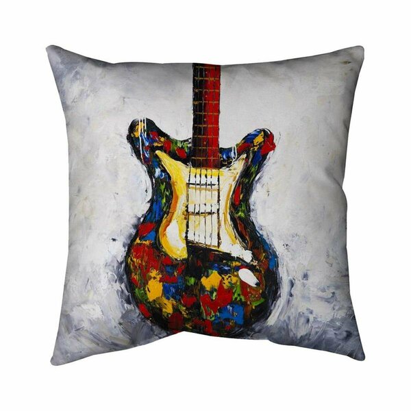 Begin Home Decor 20 x 20 in. Colorful Guitar-Double Sided Print Indoor Pillow 5541-2020-MU19